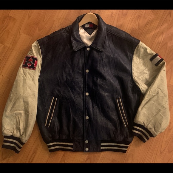 Tommy Hilfiger Leather Varsity Bomber 